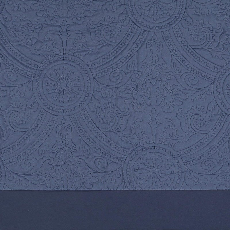 Vue Bensonhurst Modern Farmhouse Medallion Bed Spread, King/Calking, Blue - Image 4